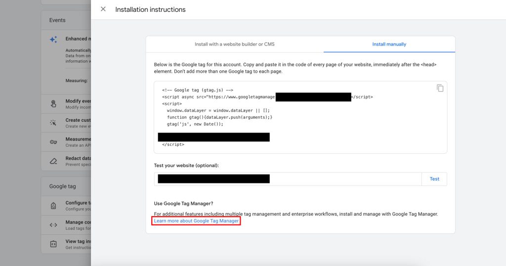 Follow the instructions of the Google Tag manager